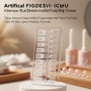 72 piezas de uñas postizas transparentes en forma de almendra para el cuidado diario de la piel, para todo tipo de piel, fórmula K Beauty - Product Image 3