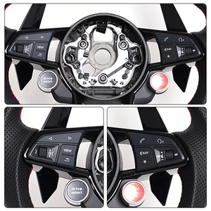 Volant personnalisé en fibre de carbone avec marqueur de course rouge pour <span class=keywords><strong>Audi</strong></span> C7 C8 B8 B9 R8 TT A1-A7 Q3-Q7 Série RS, pièces de tuning intérieur - Product Image 5