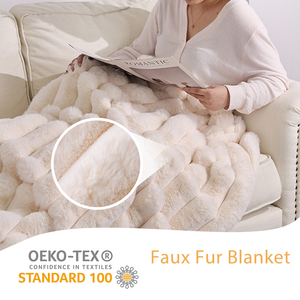 Plaids en fausse fourrure en gros, haute qualité, doux, chauds, grande taille, portables, personnalisables pour toutes les saisons - Product Image 1