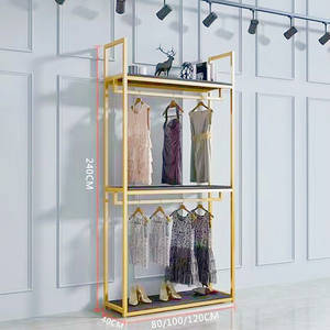 Support d'affichage en métal personnalisé pour boutique de vêtements moderne, boutique de vêtements pour filles, vêtements pour femmes, robe, soutien-gorge, talons hauts, sac à main - Product Image 3