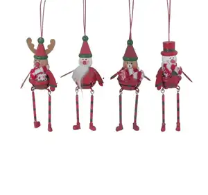 Metal crafts Christmas deer /santa claus /snowman Hanging decoration Xmas small metal hanging ornaments home decorative gifts