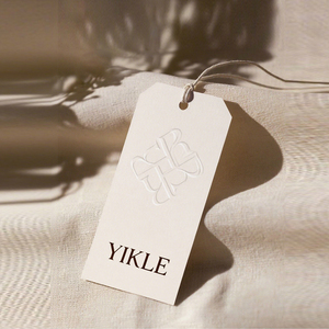 Tùy chỉnh logo dập nổi bé Quần áo may mặc Nhãn Cao Cấp May Mặc may mặc nhãn kết cấu giấy treo tag - Product Image 2