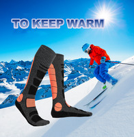 Chaussettes de ski thermiques en laine mérinos épaisse, hauteur genou, entièrement en tissu éponge, chaudes, respirantes, longues, pour le ski, le snowboard et la randonnée en hiver