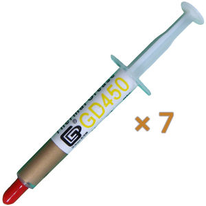 7 piezas de peso neto, 3 gramos, dorado GD450, pasta de grasa conductora térmica, compuestos de disipador de calor de yeso para embalaje de jeringa LED CPU - Product Image 1