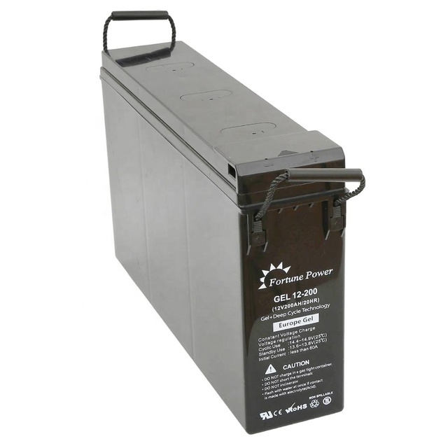 Fortune Power FT200-12 12V 200Ah Open Field Copper Terminal Rechargeable GEL Battery with 5-Year Warranty 16-Year Design Life
