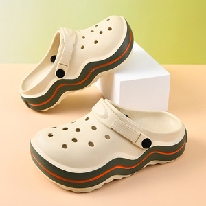 Platform <b>Clogs</b> Summer Outdoor Wear Non Slip Height Increasing Breathable Durable Odor Resistant Couple Beach Sandals - Product Image 3