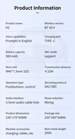 Headphone Bluetooth Silnek H2 ANC ENC Peredam Kebisingan Over Ear dengan Mikrofon dan Sertifikasi CE FCC Rohs