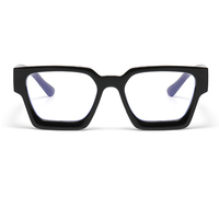 Vente chaude, montures de lunettes carrées épaisses et solides, semi-sans monture, logo personnalisé, anti-lumière bleue, lunettes de mode pour hommes et femmes, lunettes d'ordinateur