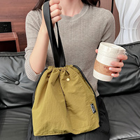 Neue Lunchtasche im japanischen und koreanischen Stil, große Kapazität, tragbare, thermisch isolierte Kühltasche mit Kordelzug für Picknick-Bento-Box-Aufbewahrung