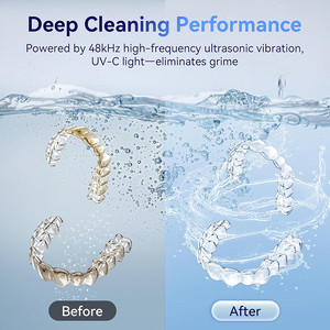 Máquina <span class=keywords><strong>de</strong></span> <span class=keywords><strong>Limpieza</strong></span> <span class=keywords><strong>de</strong></span> Dentaduras Postizas Inteligente para el Hogar, 200 ml, UV-C, 4 Modos, Limpiador Ultrasónico para Retenedores y Protectores Bucales - Product Image 6