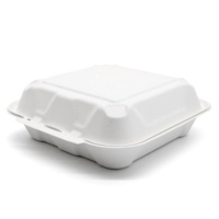 Boîte à hamburger Oasis sans PFAS, biodégradable, en forme de coquille, conteneur alimentaire jetable pour emporter