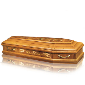 Chine Production <span class=keywords><strong>d</strong></span>'usine Style européen personnalisé Paulownia brun rougeâtre sculpté <span class=keywords><strong>cercueil</strong></span> avec ornements en métal cercueils et <span class=keywords><strong>cercueil</strong></span> - Product Image 1