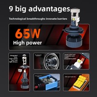 Phare LED H4 à mini-lentille intégrée, haute puissance, ultra-lumineux, compatible décodeur, ampoule de voiture 130W, modèle A17 pour feux de brouillard H11