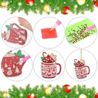 Offre Spéciale 15 pièces mignon 5D bricolage noël diamant peinture porte-clés, pour enfants noël bricolage artisanat famille décor