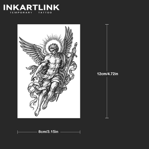 Tatuaje Temporal Semipermanente INKARTLINK Personalizado con Diseño de Espada de Guerrero Arcángel, Resistente al Agua, de Larga Duración (1-2 Semanas), con Tinta Jagua - Product Image 4