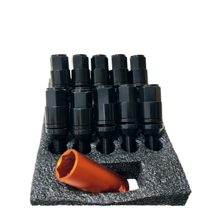 Boulons à capuchon plat coniques noirs M14x1.25 de haute qualité pièces de <span class=keywords><strong>boulon</strong></span> de roue et de voiture modifiées universelles pour Benz <span class=keywords><strong>BMW</strong></span> Porsche Audi VW - Product Image 4