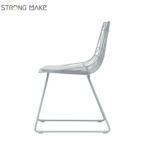 Moderno, estilo nórdico, Sillas sala de café de ocio <span class=keywords><strong>silla</strong></span> cojín blanco de alambre de Metal <span class=keywords><strong>silla</strong></span> - Product Image 4
