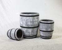 Pots à fleurs en ciment classiques modernes, grands, suspendus, durables, légers, pour la maison, le jardin, l'intérieur/l'extérieur, la décoration des centres commerciaux, baril en bois