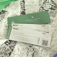 Cartes d'invitation de mariage/fête de carte d'embarquement de passeport de style ins personnalisé de haute qualité avec avion en métal acrylique