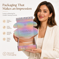 Boîtes d'expédition en carton ondulé personnalisées avec logo, arc-en-ciel rose irisé holographique, emballage en papier pour lunettes de soleil