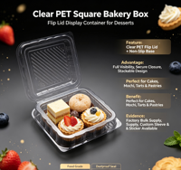 Contenants alimentaires jetables en plastique PET transparent pour hamburgers, pains, sushis et salades