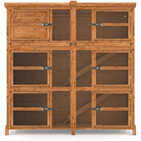 Poulailler extérieur moderne de luxe en bois, étanche, avec grande enclos et cage à mailles étendues, motif uni, facile à nettoyer, toutes saisons, maison pour animaux de compagnie