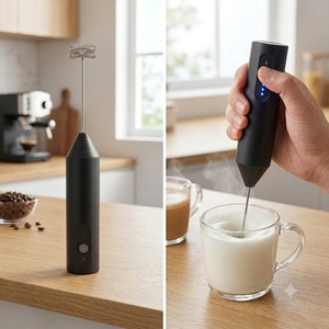 Mousseur à lait électrique rechargeable par USB, mousseur à café automatique portatif, fouet pour chocolat chaud, mixeur avec 3 vitesses réglables - Product Image 6