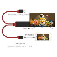 Câble universel USB vers HD 2M TV HDTV Câble adaptateur de projecteur pour iPhone/téléphone Android, câble audio vidéo pour projecteur TV