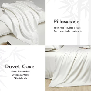 ชุดเครื่องนอน Lyocell ไม้ไผ่ออร์แกนิก100% เป็นมิตรกับสิ่งแวดล้อมแผ่นไม้ไผ่ออร์แกนิก4ชิ้น & ชุดเครื่องนอนให้ความเย็น - Product Image 5