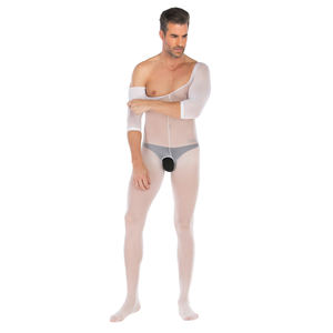 Venta al por mayor Sexy Hombre Lencería de manga larga Bodystocking Entrepierna abierta Babydoll Bodysuits - Product Image 6