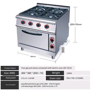 Estufa de Gas Comercial de Acero Inoxidable XY <span class=keywords><strong>para</strong></span> Cocina de Restaurante, Estufa Industrial - Product Image 4