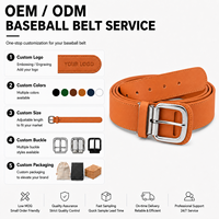 Ceinture de sport classique en cuir PU de haute qualité avec logo personnalisé, boucle à ardillon métallique réglable, pour uniforme de baseball et softball, pour jeunes et adultes
