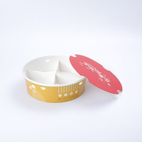 Bols en papier couché PE jetables de Promotion chaude pour collations salade de crème glacée et impression de gaufrage d'aliments pour animaux de compagnie