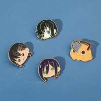 Broche en émail personnalisée style Q, motif démon tronçonneuse de dessin animé, pour sacs et accessoires vestimentaires, vente en gros
