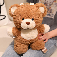 Sac à dos en peluche ours mignon Kawaii, sac à bandoulière doux en sherpa pour enfants, cadeau personnalisé en gros