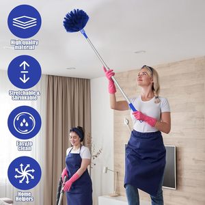 <span class=keywords><strong>Balai</strong></span> à toile d'araignée en sisal avec manche en bois réglable pour nettoyer les coins, les plafonds et les zones hautes, idéal pour la poussière dans toute la maison - Product Image 2