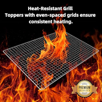 Grille de barbecue en acier inoxydable 304, réutilisable, antiadhésive, facile à nettoyer, grille de barbecue ronde pour le camping en plein air, vente en gros