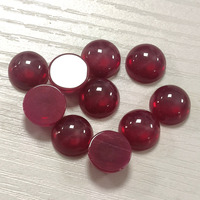 Cabochons ronds en rubis étoilé rouge synthétique transparents, pierres précieuses en vrac pour la fabrication de bijoux