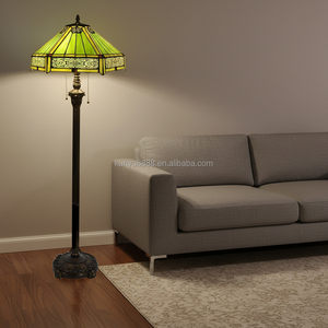 16-Inch European Glass Tiffany LED Floor Lamp for Dining Room Bedroom Children's Room E27 Bulb Energy-Saving <b>Light</b> - Product Image 3
