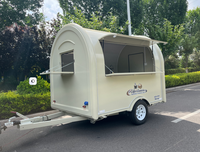Chariot de vente ambulant coloré pour café, camion-restaurant, remorque avec cuisinière et tables, équipement de restauration rapide en aluminium pour hot-dogs et glaces