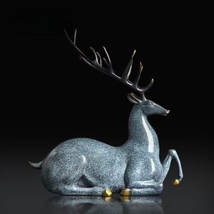 Escultura de Ciervo en Cobre y Oro, Figura Animal Hecha a Mano, Decoración para Sala de Estar, Regalo - Product Image 4