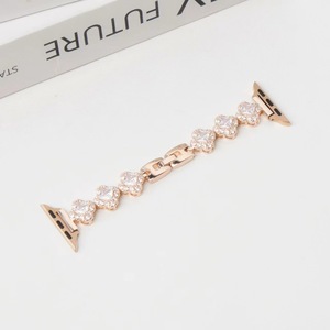 Correa Compatible con iWatch S9, Correa de Metal con Diamantes de Imitación para Apple Watch de 12mm, 14mm, 18mm, 20mm, 22mm, en Plata, Champán, Oro Rosa y Negro - Product Image 3