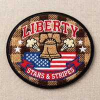Patch Bordir Dekoratif Bertema Patriotik Barat, Dapat Disetrika atau Dijahit, untuk Jaket, Kain, dan Topi
