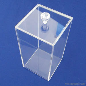 מלבני ברור אקריליק מברשת איפור עם מכסה צלוליט קוסמטי מברשת אחסון תיבת איפור - Product Image 2