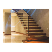 Escalier suspendu préfabriqué en verre, escalier flottant pour la construction de maisons
