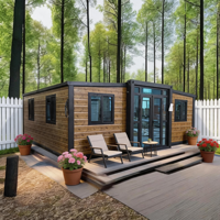 Maison conteneur extensible certifiée ISO CE, gain de place, 2 chambres, plan ADU, villa de jardin, maison modulaire familiale moderne