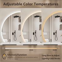 Miroir LED demi-cercle personnalisé anti-buée rétroéclairé pour restaurant, salle de bain, miroir mural demi-lune, décoration intérieure