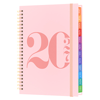 Agenda Personalizada en Espiral A5, Planificador Mensual con Pestañas de Índice Mensual Coloridas, Banda Elástica, para Oficina y Escuela