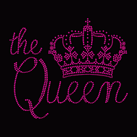 Nouvelle Couronne de Reine Personnalisée – Transfert Thermocollant en Strass pour Vêtements et T-shirts