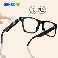 SENBONO E13 Lunettes Connectées Traductrices Audio Bluetooth, Solaires Anti-UV Polarisées pour Appels, Musique et Intelligence Artificielle